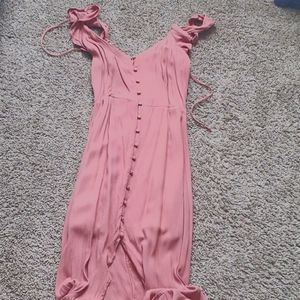 Womans high low dusty red dress